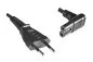 Preview: Euro plug type C to C7 90° down, 0,75mm², VDE, black, length 2,00m